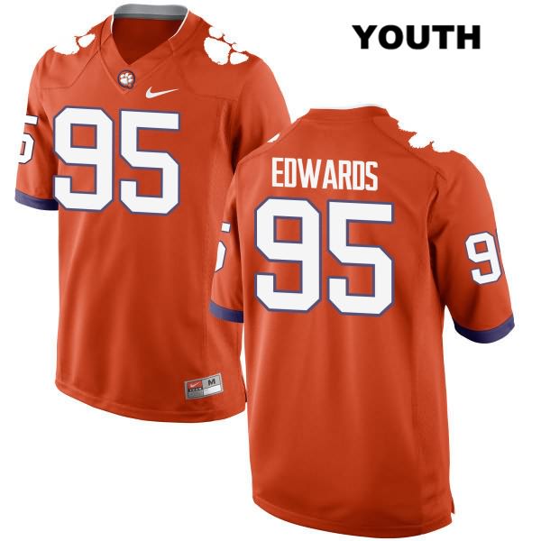 Youth Clemson Tigers #95 James Edwards Stitched Orange Authentic Nike NCAA College Football Jersey QAQ4246ZM